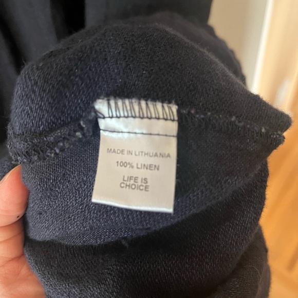 Flax Linen Navy Blue Maxi Dress Sleeveless size Medium - Picture 5 of 5